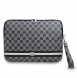 DKNY PU Läder Rutigt Mönster och Stripe Laptop Fodral 15/16" Svart