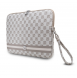 DKNY PU Läder Rutigt Mönster och Stripe Laptop Fodral 13/14" Beige