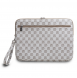 DKNY PU Läder Rutigt Mönster och Stripe Laptop Fodral 13/14" Beige
