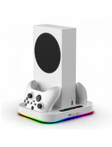 iPega XBS012S multifunktionell laddning och kylning RGB-stativ för Xbox Series S + 2st batterier