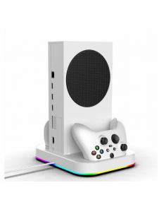 iPega XBS012S multifunktionell laddning och kylning RGB-stativ för Xbox Series S + 2st batterier