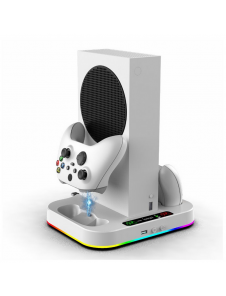 iPega XBS012S multifunktionell laddning och kylning RGB-stativ för Xbox Series S + 2st batterier