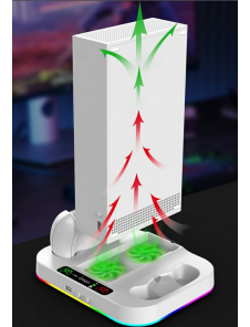 iPega XBS012S multifunktionell laddning och kylning RGB-stativ för Xbox Series S + 2st batterier