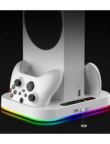 iPega XBS012S multifunktionell laddning och kylning RGB-stativ för Xbox Series S + 2st batterier