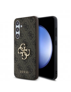 Guess PU 4G metalllogofodral för Samsung Galaxy S24 FE Brun