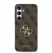 Guess PU 4G metalllogofodral för Samsung Galaxy S24 FE Brun
