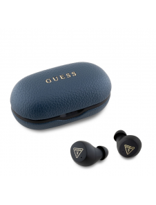 Guess PU Grained ENC TWS trådlösa hörlurar Blå