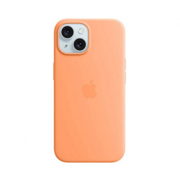 MT0W3ZM/A Apple Silikon Magsafe Skal till iPhone 15 Orange Sorbet