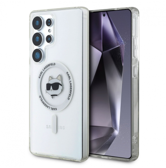 Karl Lagerfeld IML Choupette Head MagSafe Fodral till Samsung Galaxy S25 Ultra Transparent
