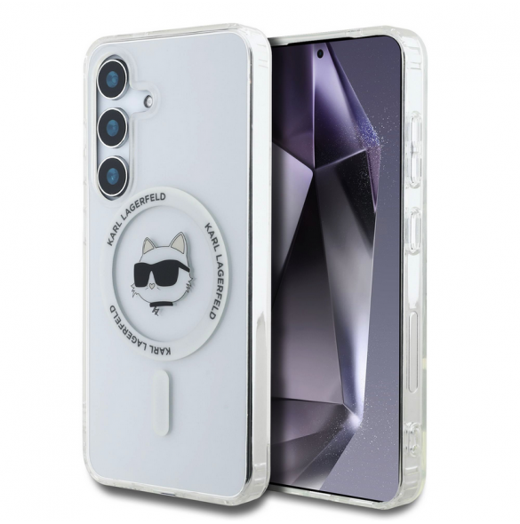 Karl Lagerfeld IML Choupette Head MagSafe Fodral till Samsung Galaxy S25 Transparent