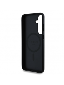 Guess PU Leather 4G Colored Ring MagSafe Fodral för Samsung Galaxy S25+ Svart