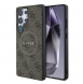 Guess PU Leather 4G Colored Ring MagSafe Fodral till Samsung Galaxy S25 Ultra Brown