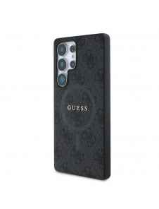 Guess PU Leather 4G Colored Ring MagSafe Fodral till Samsung Galaxy S25 Ultra Black
