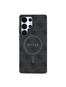 Guess PU Leather 4G Colored Ring MagSafe Fodral till Samsung Galaxy S25 Ultra Black