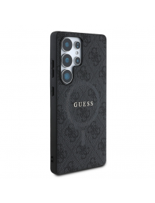 Guess PU Leather 4G Colored Ring MagSafe Fodral till Samsung Galaxy S25 Ultra Black