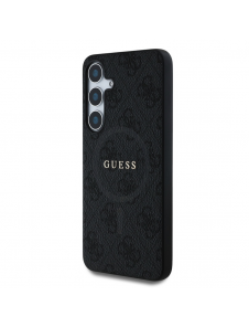 Guess PU Leather 4G Colored Ring MagSafe Fodral till Samsung Galaxy S25 Svart