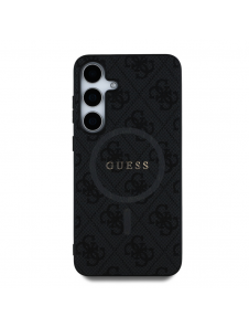 Guess PU Leather 4G Colored Ring MagSafe Fodral till Samsung Galaxy S25 Svart