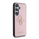 Guess PU Grained 4G metalllogofodral för Samsung Galaxy S25+ Rosa