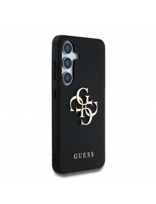 Guess PU Grained 4G metalllogofodral för Samsung Galaxy S25+ Svart