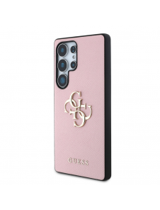 Guess PU Grained 4G metalllogofodral för Samsung Galaxy S25 Ultra Pink
