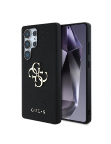 Guess PU Grained 4G metalllogofodral till Samsung Galaxy S25 Ultra Black