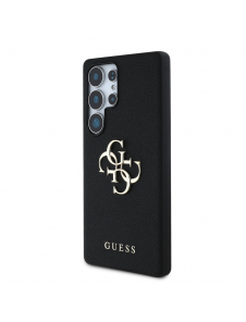 Guess PU Grained 4G metalllogofodral till Samsung Galaxy S25 Ultra Black