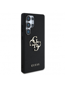 Guess PU Grained 4G metalllogofodral till Samsung Galaxy S25 Ultra Black
