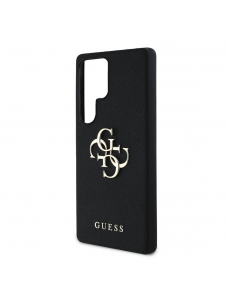 Guess PU Grained 4G metalllogofodral till Samsung Galaxy S25 Ultra Black