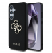 Guess PU Grained 4G metalllogofodral till Samsung Galaxy S25 Svart