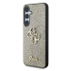 Guess PU Fixed Glitter 4G metalllogofodral för Samsung Galaxy S25+ Gold