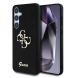 Guess PU Fixed Glitter 4G metalllogofodral för Samsung Galaxy S25+ Svart