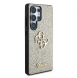 Guess PU Fixed Glitter 4G metalllogofodral för Samsung Galaxy S25 Ultra Gold