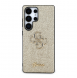 Guess PU Fixed Glitter 4G metalllogofodral för Samsung Galaxy S25 Ultra Gold
