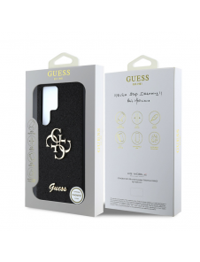 Guess PU Fixed Glitter 4G metalllogofodral till Samsung Galaxy S25 Ultra Black