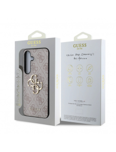 Guess PU 4G metalllogofodral för Samsung Galaxy S25+ Rosa