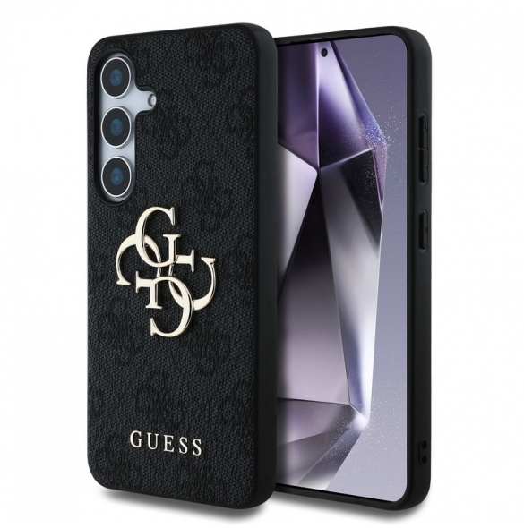 Guess PU 4G metalllogofodral för Samsung Galaxy S25+ Grå