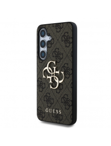 Guess PU 4G metalllogofodral för Samsung Galaxy S25+ Brun