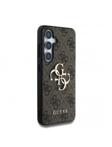 Guess PU 4G metalllogofodral för Samsung Galaxy S25+ Brun