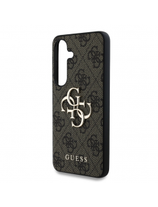 Guess PU 4G metalllogofodral för Samsung Galaxy S25+ Brun