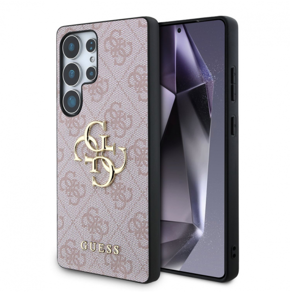 Guess PU 4G metalllogofodral till Samsung Galaxy S25 Ultra Pink