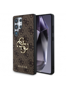 Guess PU 4G metalllogofodral för Samsung Galaxy S25 Ultra Brown