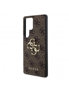 Guess PU 4G metalllogofodral för Samsung Galaxy S25 Ultra Brown