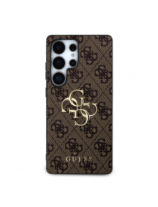 Guess PU 4G metalllogofodral för Samsung Galaxy S25 Ultra Brown