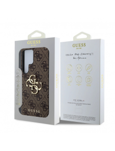 Guess PU 4G metalllogofodral för Samsung Galaxy S25 Ultra Brown