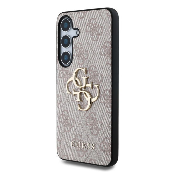Guess PU 4G metalllogofodral till Samsung Galaxy S25 Rosa