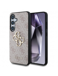 Guess PU 4G metalllogofodral till Samsung Galaxy S25 Rosa