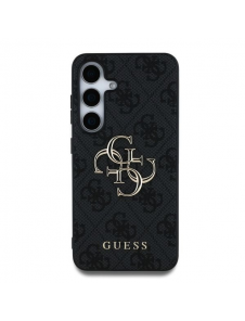 Guess PU 4G metalllogofodral för Samsung Galaxy S25 Grå