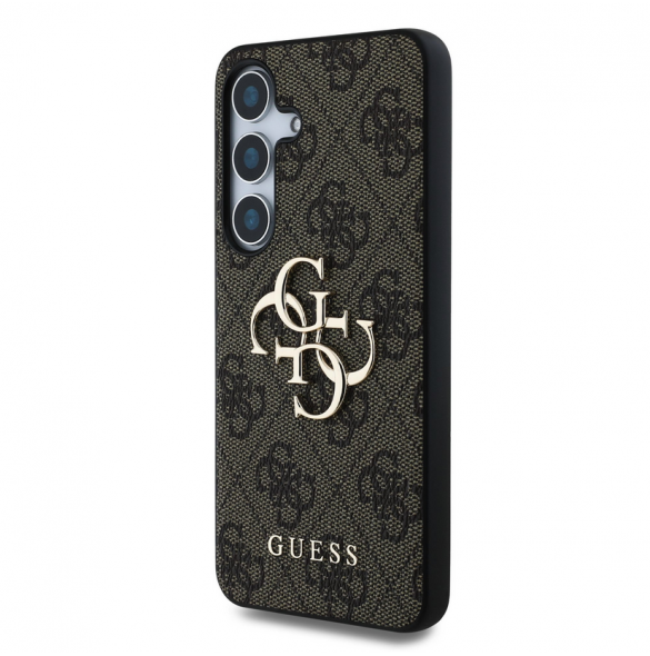 Guess PU 4G metalllogofodral till Samsung Galaxy S25 Brun