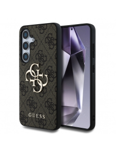 Guess PU 4G metalllogofodral till Samsung Galaxy S25 Brun