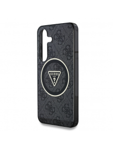 Guess IML 4G Glitter och Triangle Logo MagSafe Fodral för Samsung Galaxy S25+ Svart